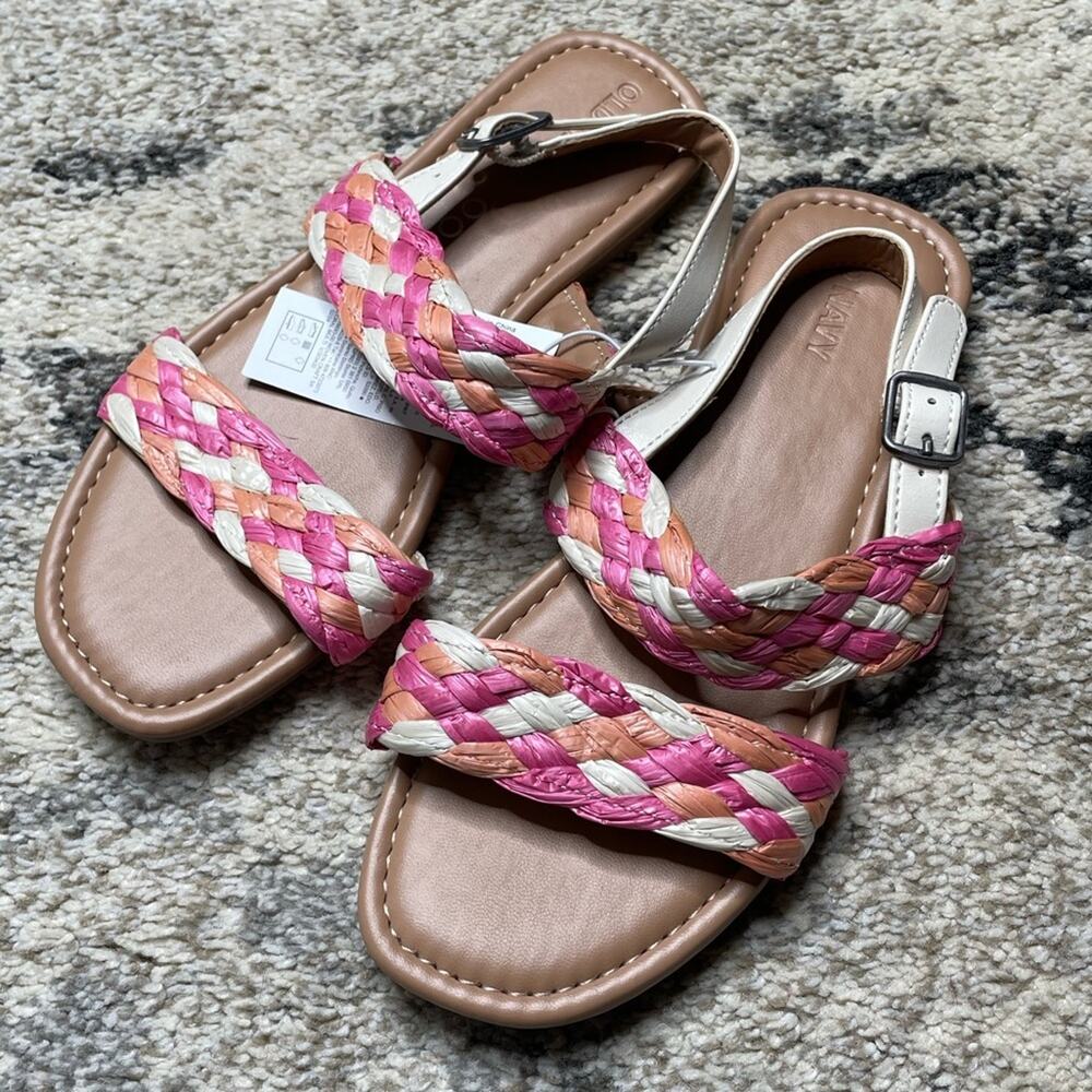 NWT Old Navy Braided Multicolor Girls Sandals size 2